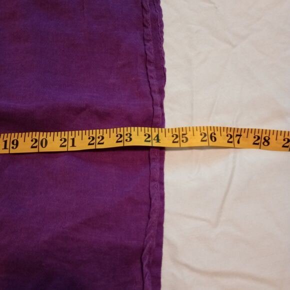 CJ Banks Linen Blend L/S Popover 2X Purple Roll tab Sleeve V-Neck - Picture 9 of 10